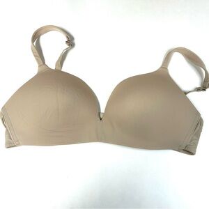 Cacique 40C Simply Wirefree Plunge Bra Solid Beige No Wire #0538